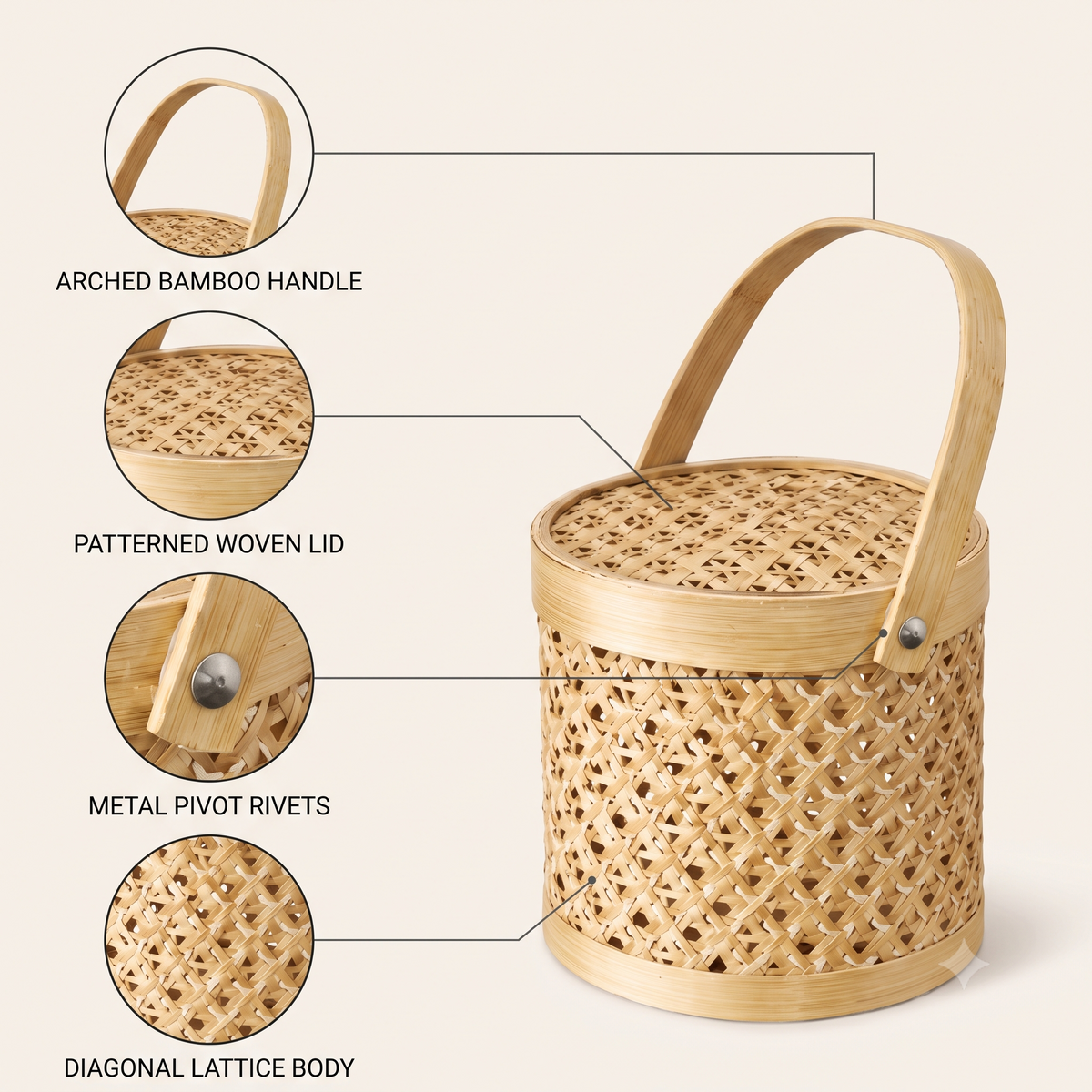 Bamboo Basket Sky Craft (Round)