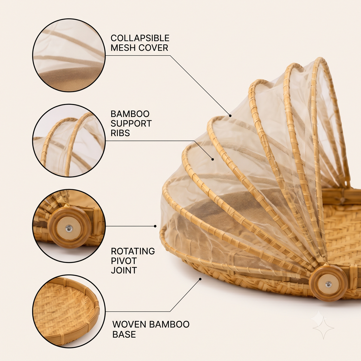 Bamboo Tray with Net