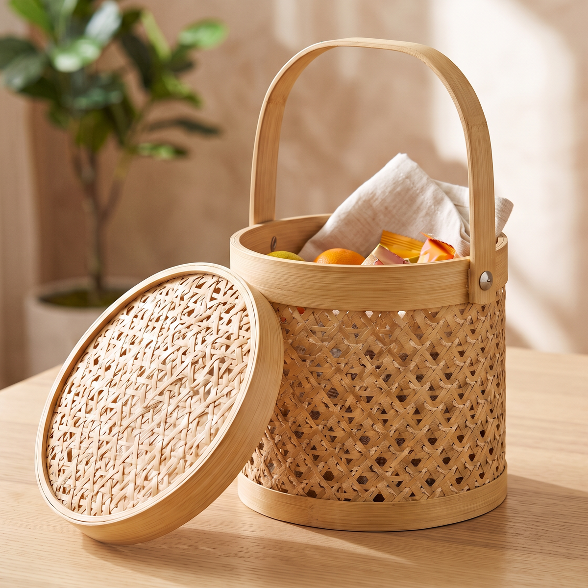 Bamboo Basket Sky Craft (Round)